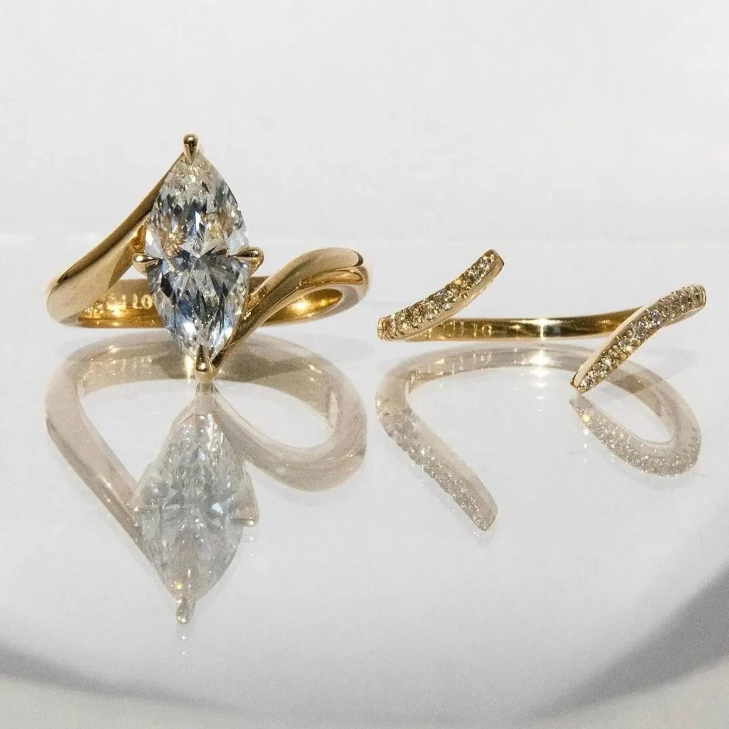 3 CT Marquise Cut Moissanite Engagement Ring Set Bridal Set 14K Gold Wedding Band Perfect Wedding Anniversary Gift for Her Unique Ring Set